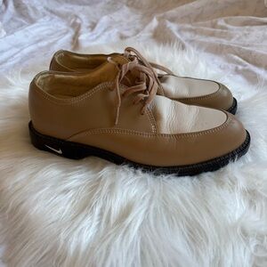 Nike Tan Leather Oxfords golf shoe